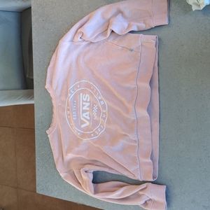 Vans Off the Wall Women's Girls Crop Sweatshirt Pink Blush Medium